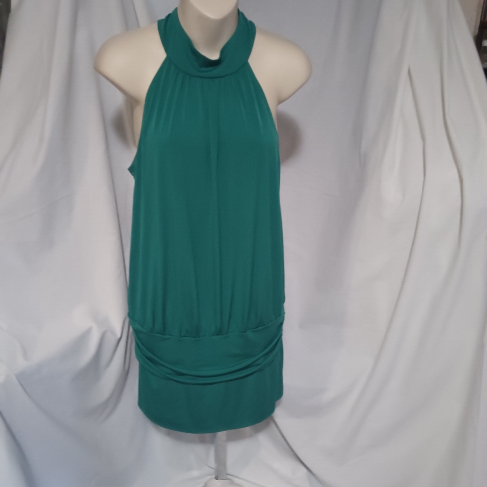Elegant Teal Halter Dress